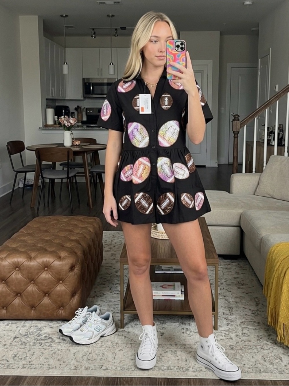 NWT Queen of Sparkles Football Romper | XS